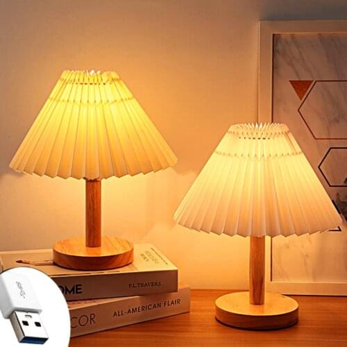 Ins retro folding bedside lamp, bedroom decoration, umbrella, bedside table, creative gifts