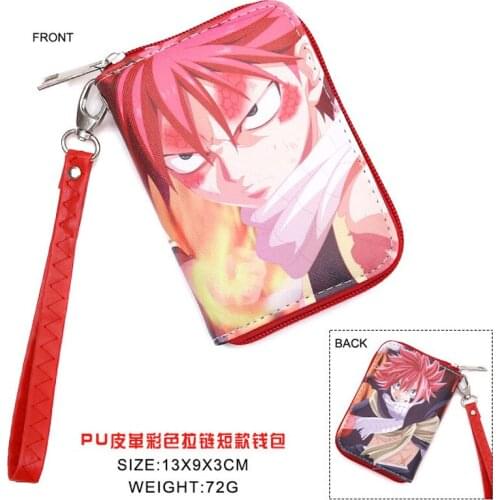 Japanese Anime Fairy Tail PU Short Wallet Natsu Dragneel Coin Purse