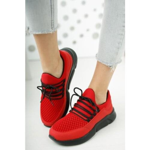 Fashion Frato Unisex Red Sneaker Shoes Polo308