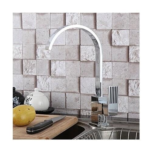 L15231 - Luxury Deck Mounted Chrome Color Brass Material Hot and Cold Water Sink Mixer