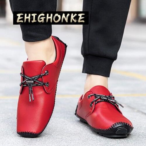 New fashion lightweight minimalist mens shoes summer breathable mens leather soft comfortable shoes handmade large size 38-48