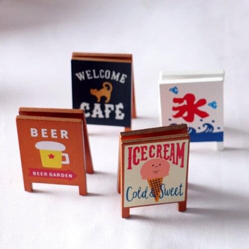 Miniature Dollhouse1/12 Simulation Mini Wooden Signboard Painting Scene BJD Shooting Props Kawaii Home Decoration Accessories