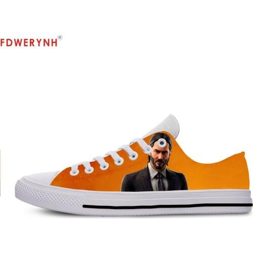 Mens Casual Shoes Funny Funny John Wick Lace-Up Canvas Round Cross Strap Ladies Casual Man Shoes Comfortable