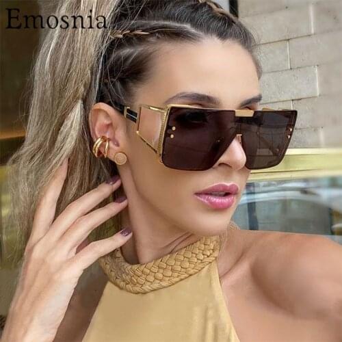 New Fashion Oversized Square Sunglasses for Women Men 2021 Big One Piece Sun Glasses Luxury Brand Design Eyeware Driving UV400