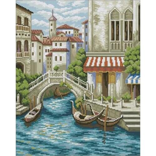 Riverside scenery patterns Counted Cross Stitch 11CT 14CT DIY Chinese Cross Stitch Kits Embroidery Needlework Sets