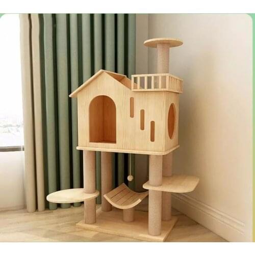 Luxury Cat Villa Cat Climbing Frame Solid Wood Cat Frame Cat Litter Cat Jumping Platform Cat Tree Cat Toy