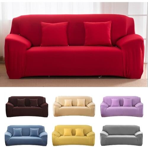 22 colors home solid color Sofa Cove Sectional Elastic Stretch Sofa Cover for Living Room Couch Cover 1/2/3/4-seater
