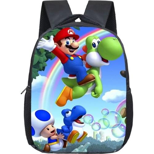12 Inch Mario Bros School Bags for Kindergarten Children kids School Backpack for Girls Boys Childrens Backpacks Mochila