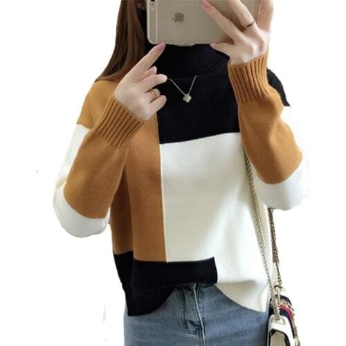 Turtleneck Sweater Women Fashion Loose Pullover Sweaters Knitting Sweater Winter Clothing