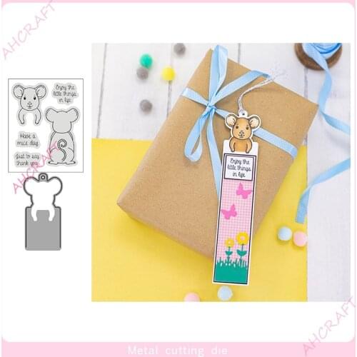 Mouse Stamp and Metal Cutting Dies for DIY Scrapbooking Photo Album Decorative Embossing Paper Card Crafts Die 2021