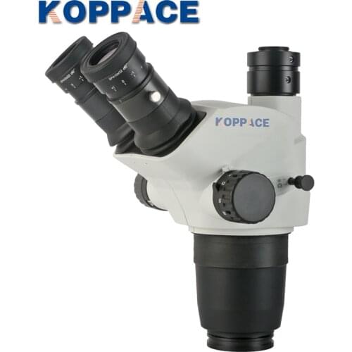 KOPPACE 6.7X-45X Magnification Trinocular Stereo Microscope Lens 0.5X Camera Interface With The Magnification Locking Function
