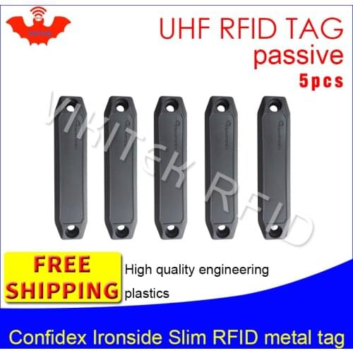 UHF RFID metal tag confidex ironside slim 915m 868mhz Impinj Monza4QT EPC 5pcs free shipping durable ABS smart passive RFID tags