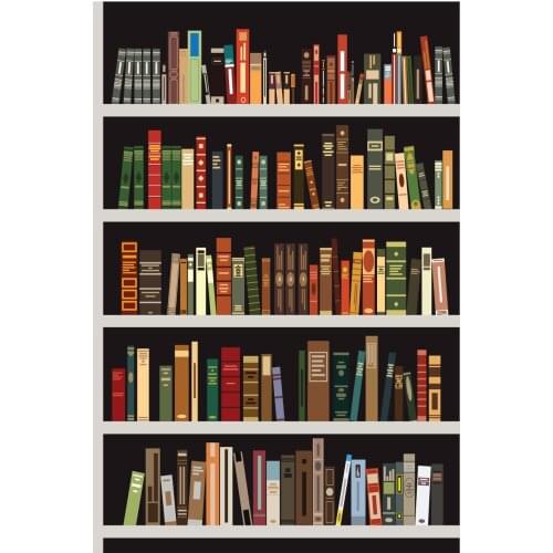VinylBDS Retro Bookcase School Backdrops For Photographers Children Backgrounds Backdrops For Studio Washable Background