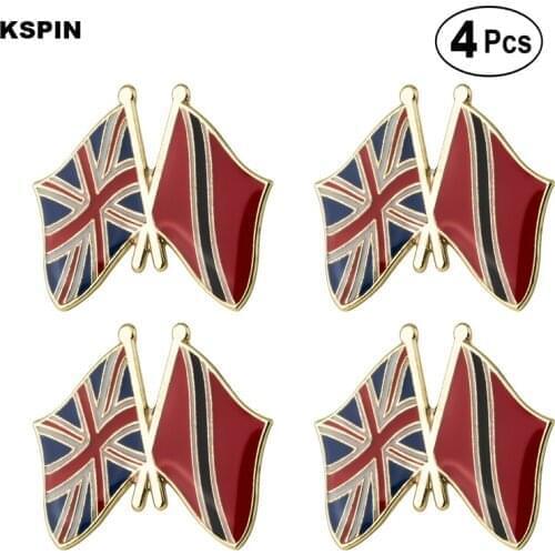 UK & Trinidad-Tobago Friendship Flag Pin Lapel Pin Badge Brooch Icons 4pcs