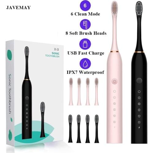 Sonic Electric Toothbrush Smart Tooth Brush Ultrasonic Automatic Toothbrush 6 Modes USB Fast Rechargeable Adult IPX7 Waterproof