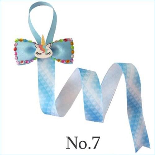 16 Diamonds Rainbow Unicorn 26" Hair Clip Holder Ribbon Bow Storage Organizer