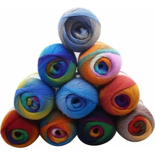200g Merino Wool Crochet Hook Yarn For Hand Knitting Segmented Dyed Handmade Wol Thread Cardigan Scarf Hat Sweater Shawl Laine
