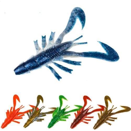 3pcs/pack 4.5g Soft Fishing Lure Silicone Soft Baits Plastic Shrimp Wobbler Bass Trout Lure Soft Fishing Jigging Baits