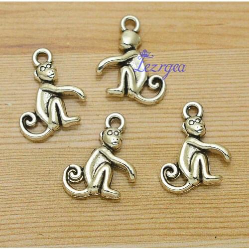 30pcs/lot--16x13mm, Antique silver plated monkey Charms ,DIY supplies, Jewelry accessories