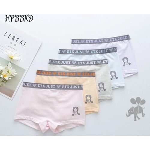 5Pcs/lot Girls Cotton Boxer Briefs Children Panties Girls Boxer Shorts Childrens Panties Kids Underwear For 2-14 Years GU199