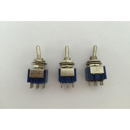 5PCS Mini 6A 125VAC SPDT MTS-203 6-Pin ON-OFF-ON Toggle Switches Practic