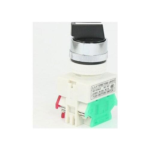 AC 600V 10A SPST 2 Position Rotary Selector Self Latching Push Button Switch