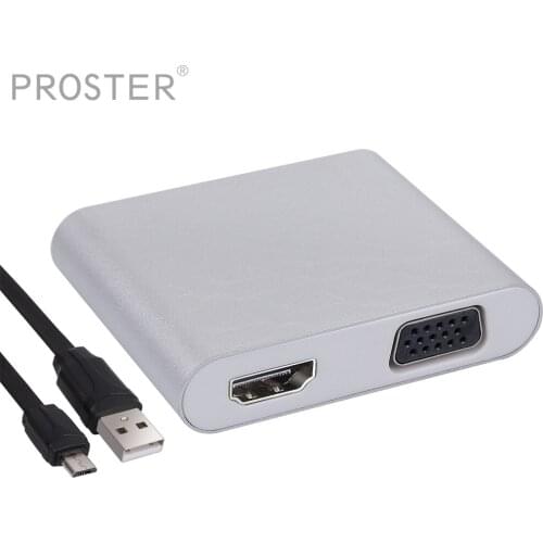 Proster for hdmi vga Adapter USB to VGA HDMI Adapter 3 in 1 USB for Type C to HDMI VGA HD Converter Dual Display Multiports