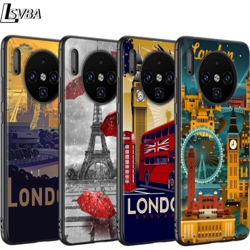 For Huawei Mate 30 20 10 Pro Lite Case London Bus England Telephone Back Shell for Huawei Y9 Y7 Y6 Pro Y5 2019 2018 Phone Case