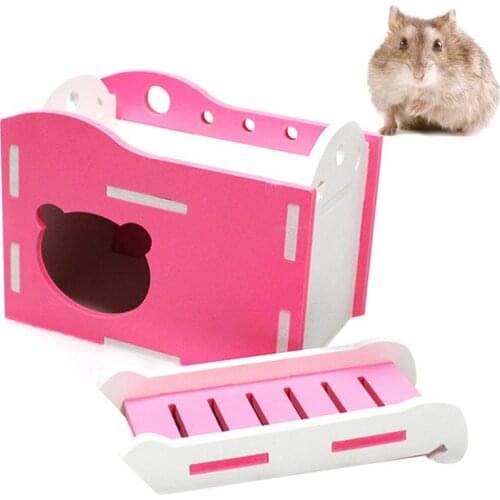Plastic Hamster Hideout House Double Layer Small Animals Ferret Sleeping Hut With Stairs Squirrel Rodent Rat Play Exercise Toy
