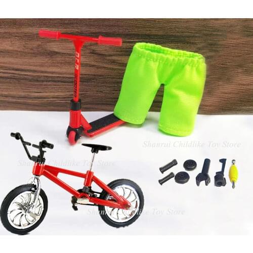 Finger scooter Two Wheels Fingerboard Set Mini Skate Parts Skateboarding Deck Fingertip Ice skates Bikes Desk Novelty Toys Kids