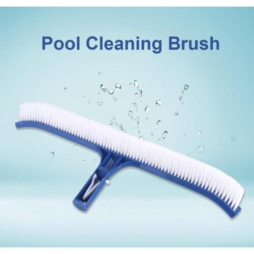 18 Inch Curved Swimming Pool Brush Algae Cleaning Tool Spa Wall Floor 105cm Telescopic Rod Swimming Pool Broom Wall Floor Clean