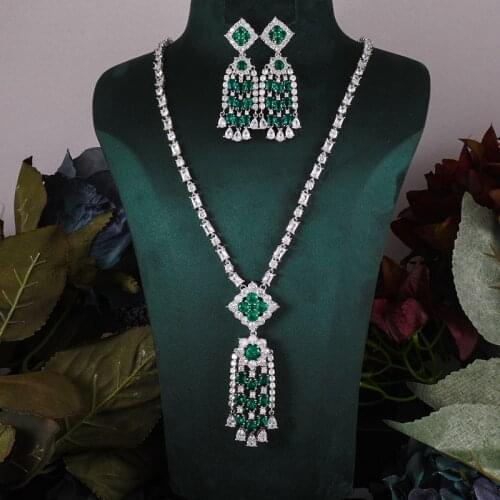 Janekelly African 2pcs Bridal Zirconia Jewelry Sets For Women jewelry sets & more Dubai Nigeria CZ Crystal Wedding Jewelry Sets