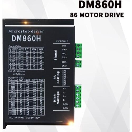DM860H motor controller 2-phase digital stepper motor driver 18-48 VDC DC24-110V Max. The 86 series stepper motor is 7.2A