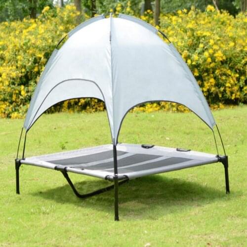 Pet Bed With Canopy Camp Tent Portable Dog Sun Canopy For Dogs Cats Double-layer Portable Dog Cushion Pet Dog Bed Breathable