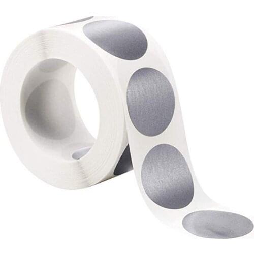 Round Silver Scratch Off Stickers 300pcs/roll Scratch Off Stickers For Party Activity Game Stickers Kids Diy Toys Stickers