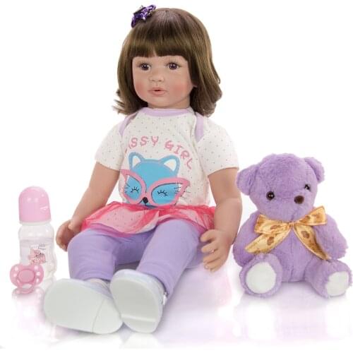 Big 60cm Silicone Reborn Babies Doll Toys Like Real Princess Alive Bebe reborn Kid Birthday Gift Dressup Doll For Girl