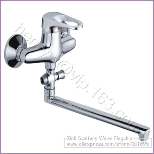 L16615 - Luxury Wall Mounted Chrome Color Zinc Kitchen Faucet