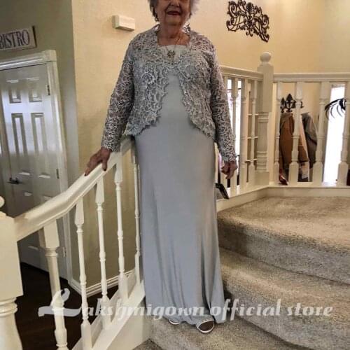 Lakshmigown Two Pieces Mother of the Bride Dresses With Jacket Sheath Formal Evening Wear Plus Size Mother of the Groom Dress