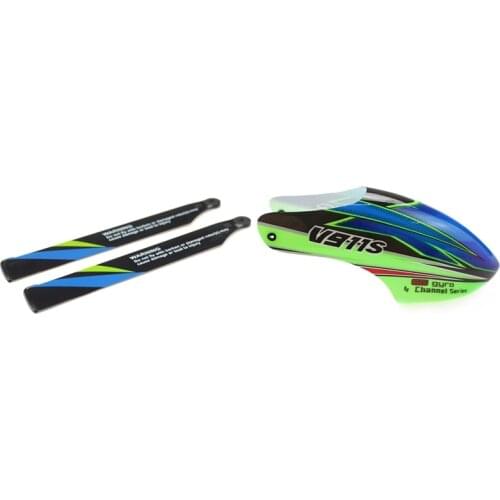 For Wltoys V911S Blades / Main Blade / Propellers V911S.0001 with V911S Canopy / Head Cover V911S.0003
