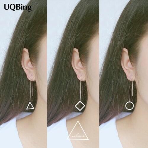Fashion 925 Sterling Silver Drop Earrings Suqare Round Triangle Silver Tassel Earrings Jewelry Wholesale Free Shipping