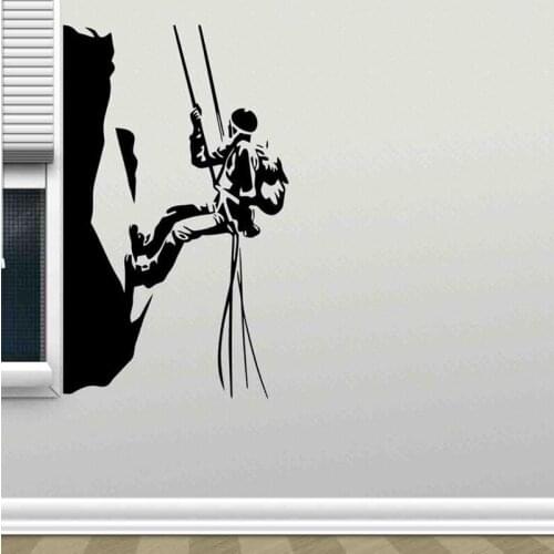 Climbing Wall Decal Climber Vinyl Sticker Mountains Wall Sign Climb Poster Extreme Sports Wall Art Gift Stencil Bedroom A13-064
