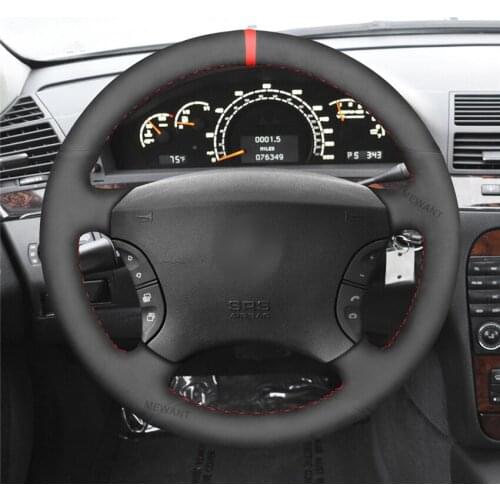 DIY Anti-Slip Wear-Resistant Steering Wheel Cover For Mercedes-Benz S500 S600 S430 S350 2004-2006 Car Interior Decoration