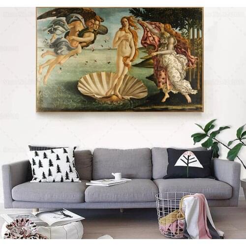 Sandro Botticelli Famous Art The Birth of Venus Print Canvas Painting Renaissance Wall Art Home Decoration