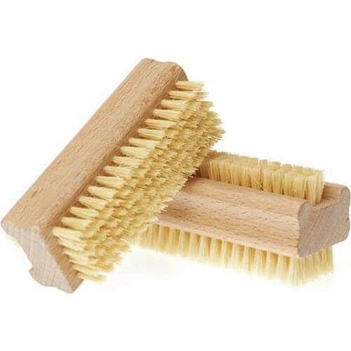 Nail Art Trimming Bristle Brush Manicure Files Pedicure Cleaning Scrubbing Nail Bath Wooden Brush Tool