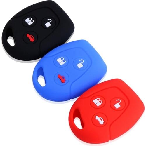Silicone car key fob case cover sticker set protector accessories fit for ford Mondeo Fiesta Focus C-Max KA GALAXY remote holder