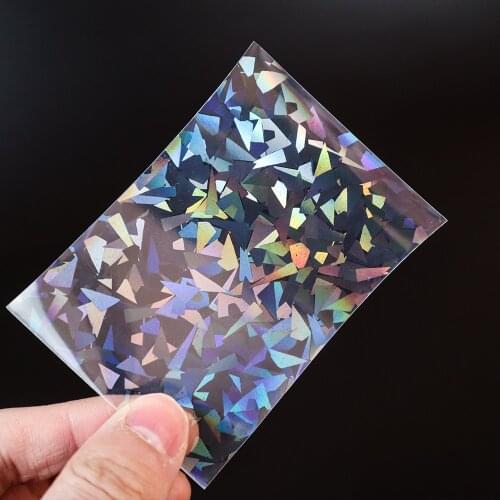 100PCS/LOT Broken Gemstone Broken Glass Laser Flashing Card Film Card Film 61X88mm Yu-Gi-Oh VG Ultraman Holographic Card Sleeves