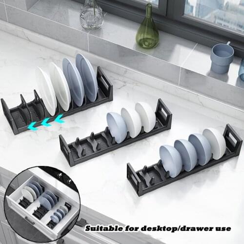 1Pc Space Aluminum Kitchen Dish Draining Rack Cutting Board Bowl Stand Cupboard Pot Lid Storage Shelf Home Supplies