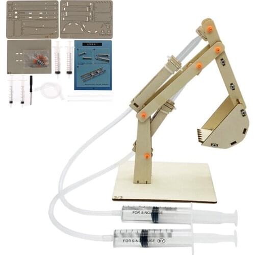 STEM Toys For Children Educational Science Experiment Technology Toy Set DIY Hydraulic Excavator Model Puzzle Painted Kids Toys