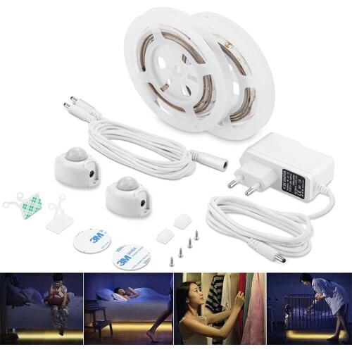 Bed light intelligent Human body induction lamp LED strip Cabinet Lights kitchen wardrobe lights bedroom stairwell neon fita 12V