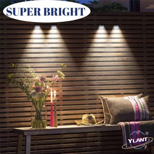 SWT LED Solar Power Wall Mount Light Warm White Waterproof Garden Yard Fence Lamp Solar Sconce Wall Light Decors Spotlight